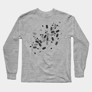 Black and White Gummy Bears Explosion Long Sleeve T-Shirt